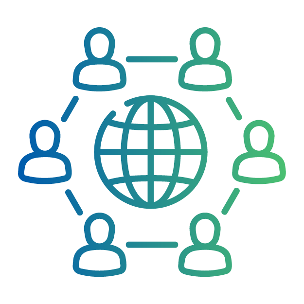 icon of people surrounding a globe